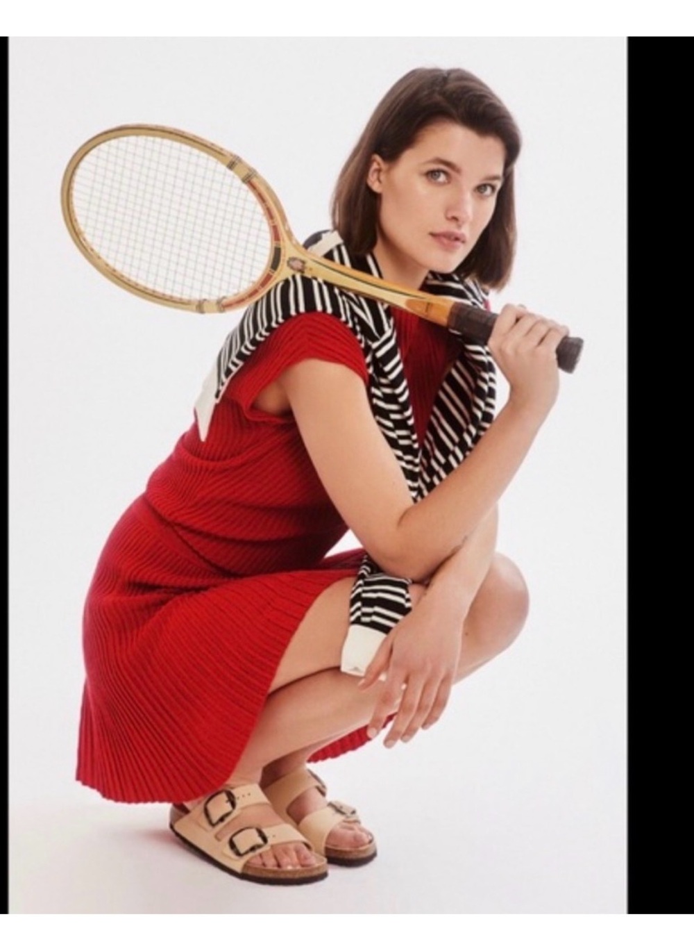 Anthropologie Maeve Ruth Ribbed Mini Sweater Red Knit Dress